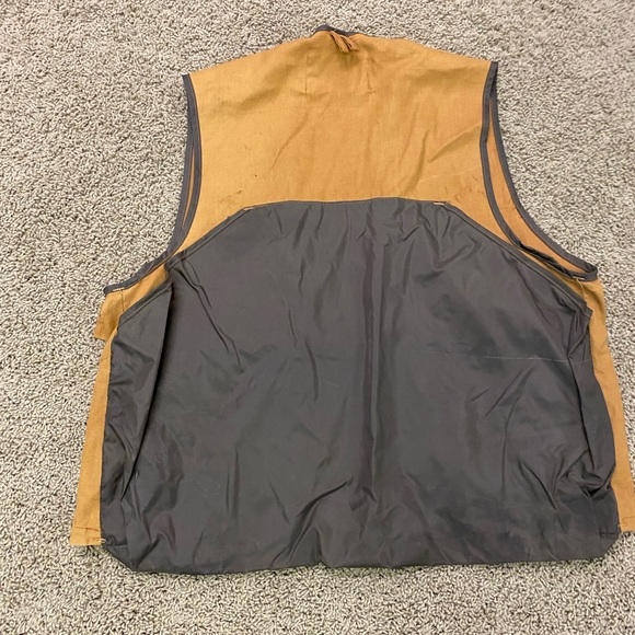 Vintage 80’s Duck Bay duck khaki hunting vest Medium shell pockets game pouch - Picture 3 of 5